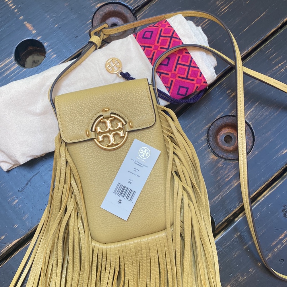 NWT - Tory Burch Miller Fringe Phone Crossbody & Dust Bag
